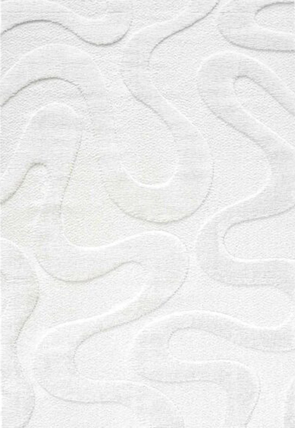 Cleo Modern Textured Curved Line Cream Rug