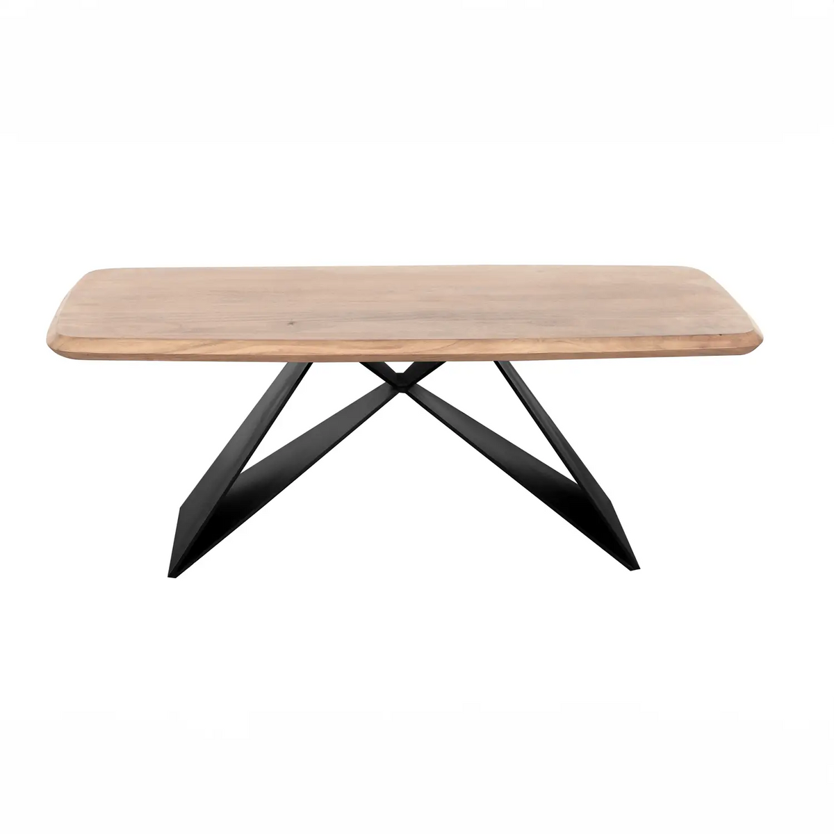 Lucio Coffee table, Acacia Wood Top with Black Angular Base. Matching Furniture Available - Main Image 