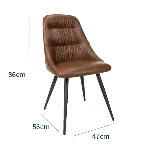 Corinth Leather Effect Tan Dining Chair - Set of 4