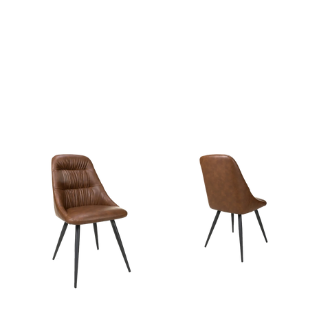 Corinth Leather Effect Tan Dining Chair - Set of 4