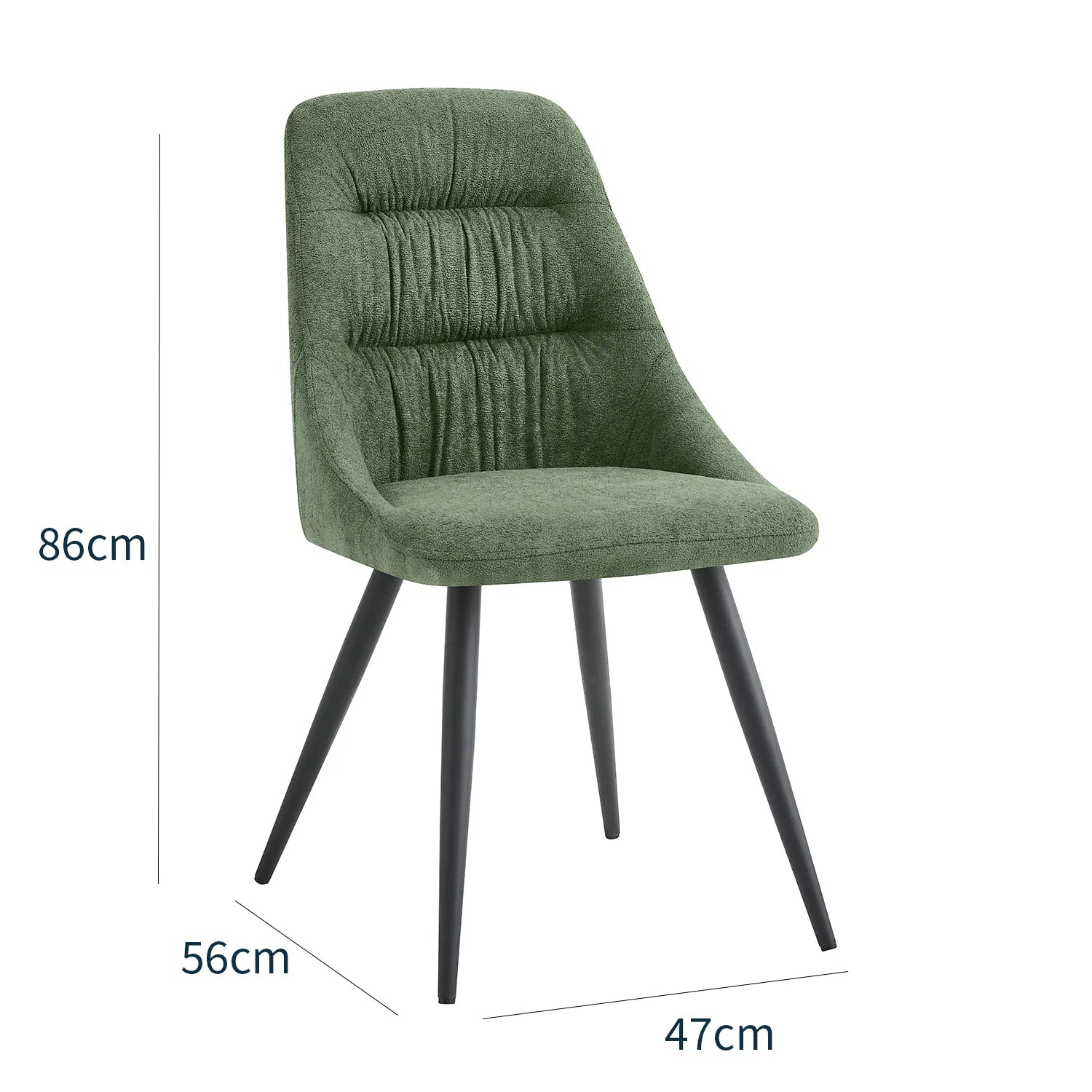Corinth Linen Effect Green Dining Chairs - Set of 4
