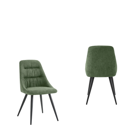 Corinth Linen Effect Green Dining Chairs - Set of 4