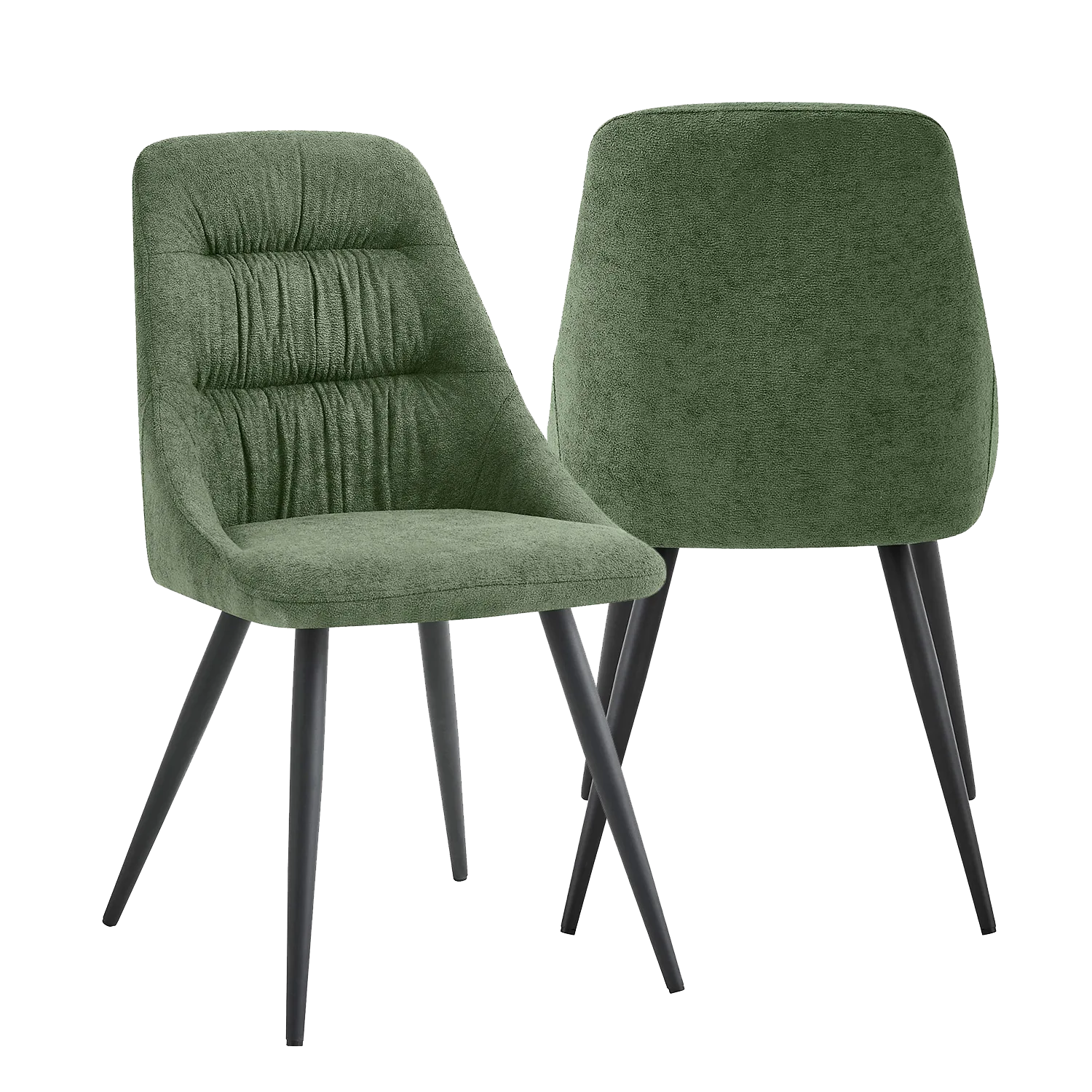 Corinth Linen Effect Green Dining Chairs - Set of 4