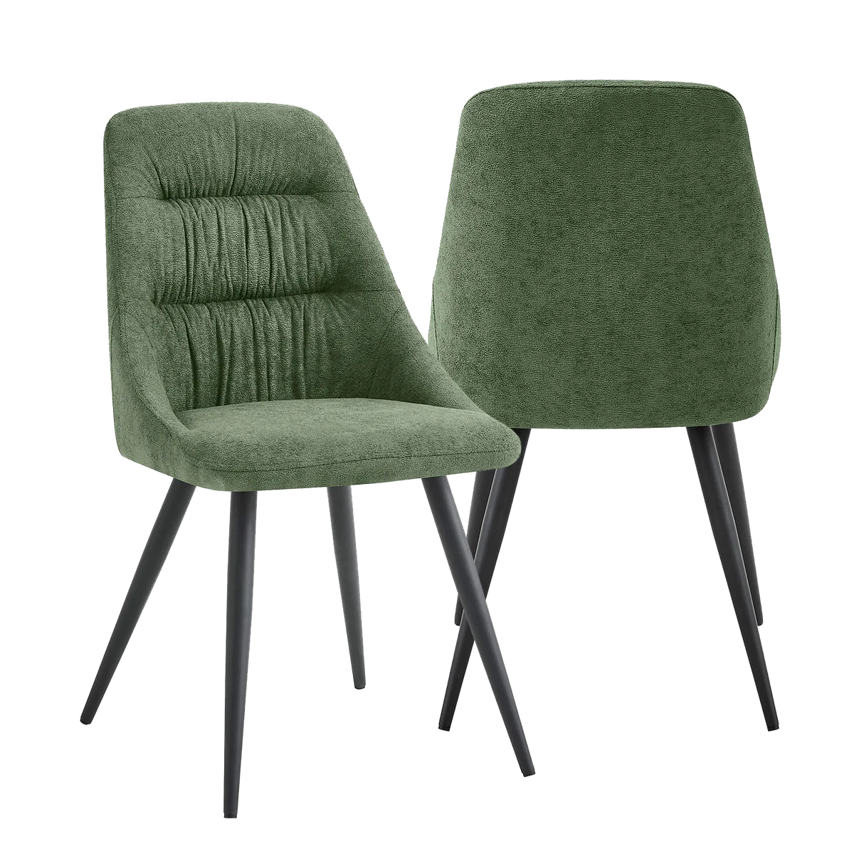 Corinth Linen Effect Green Dining Chairs - Set of 4