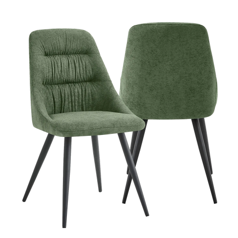 Corinth Linen Effect Green Dining Chairs - Set of 4