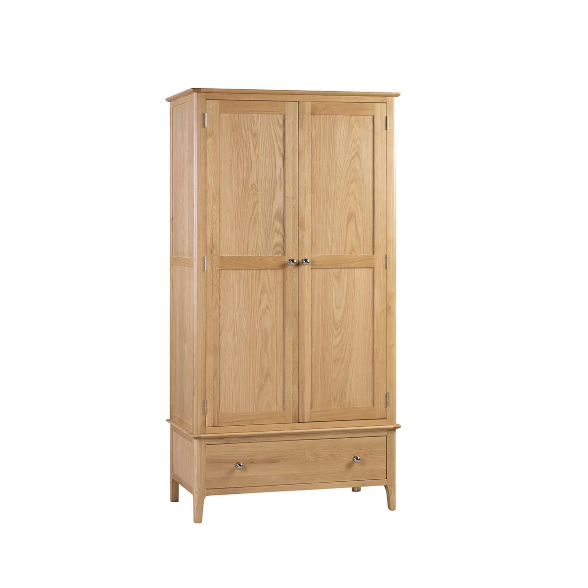 Cotswold Solid Oak 2 Door 1 Drawer Gents Wardrobe