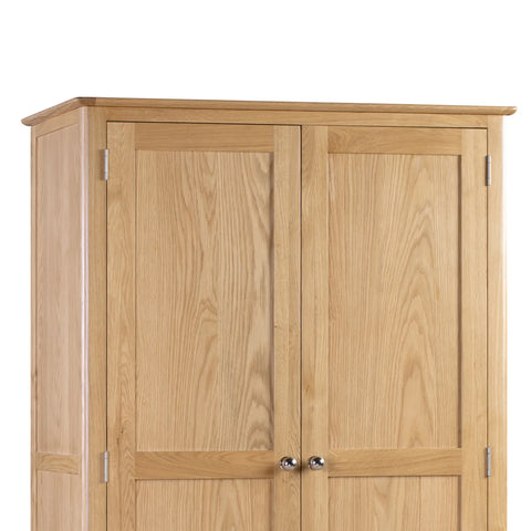 Cotswold Solid Oak 2 Door 1 Drawer Gents Wardrobe