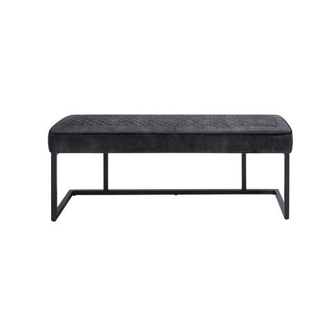 Creed 135cm Light Grey Ceramic Top Dining Table with Spider Metal Black Legs - Bench