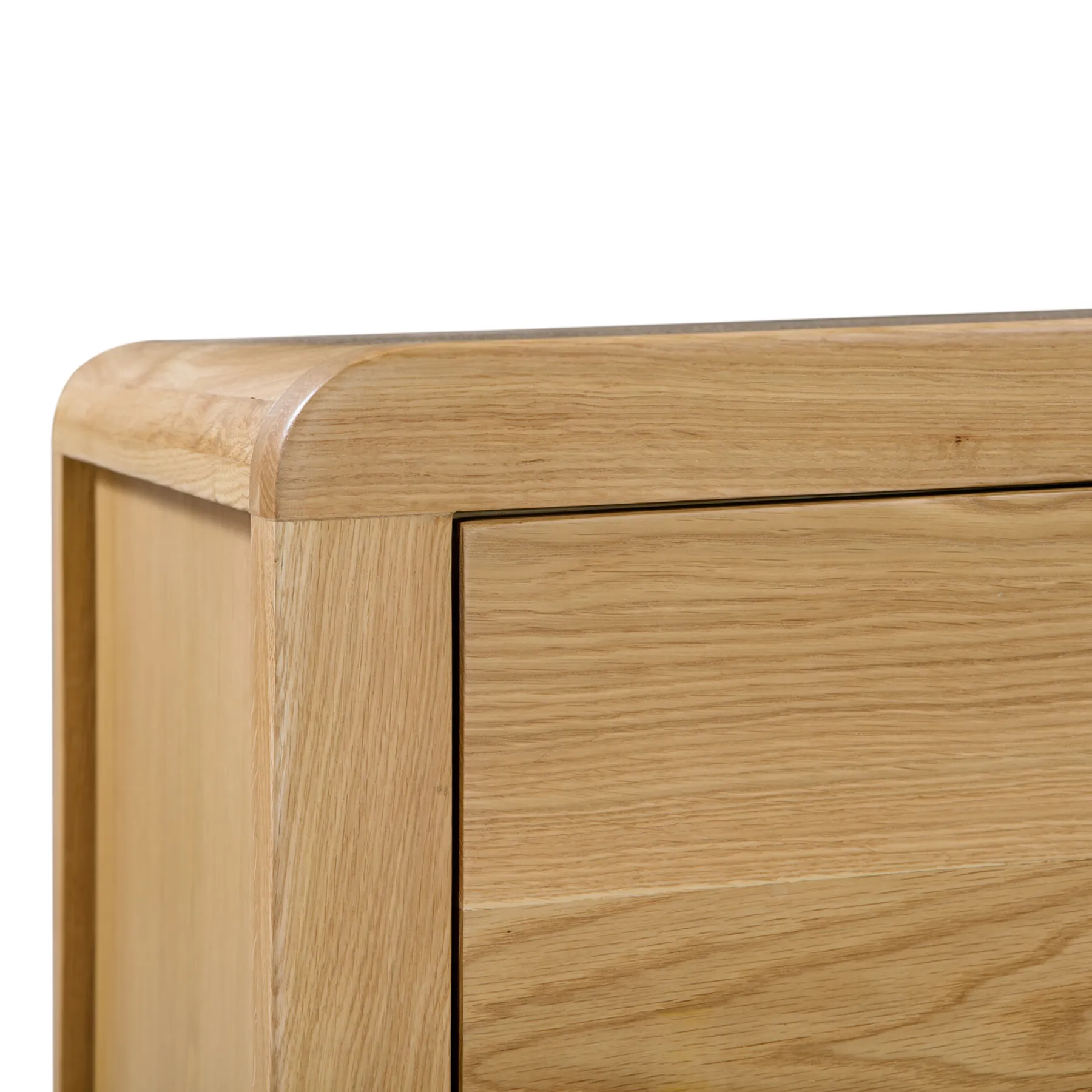 Carve Solid White Oak and Oak Veneer 6 Drawer Chest