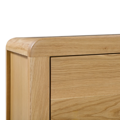 Carve Solid White Oak and Oak Veneer 3+2 Drawer Chest - Round Edges