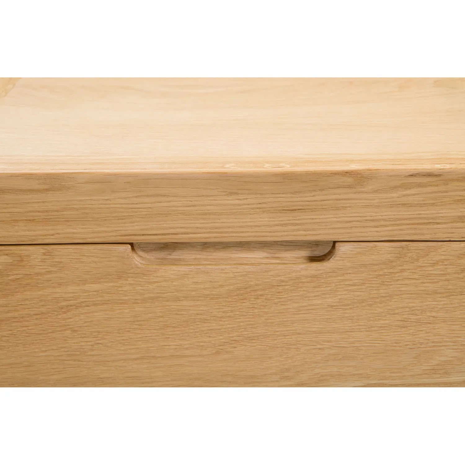 Carve Small Solid White Oak and Oak Veneer 3 Drawer Chest