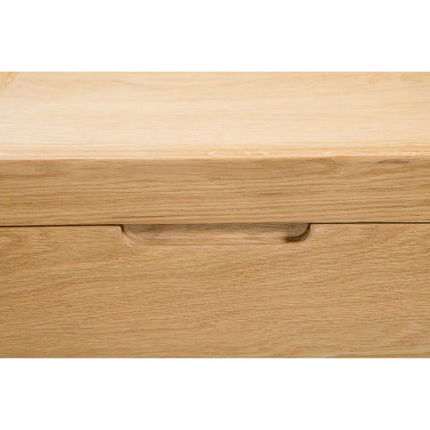 Carve Solid White Oak and Oak Veneer 3+2 Drawer Chest - Carved Door Handle