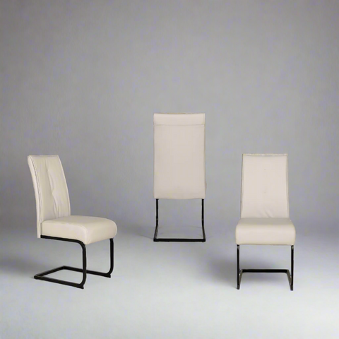 Delta Natural Dining Chairs with Cantilever Black Legs