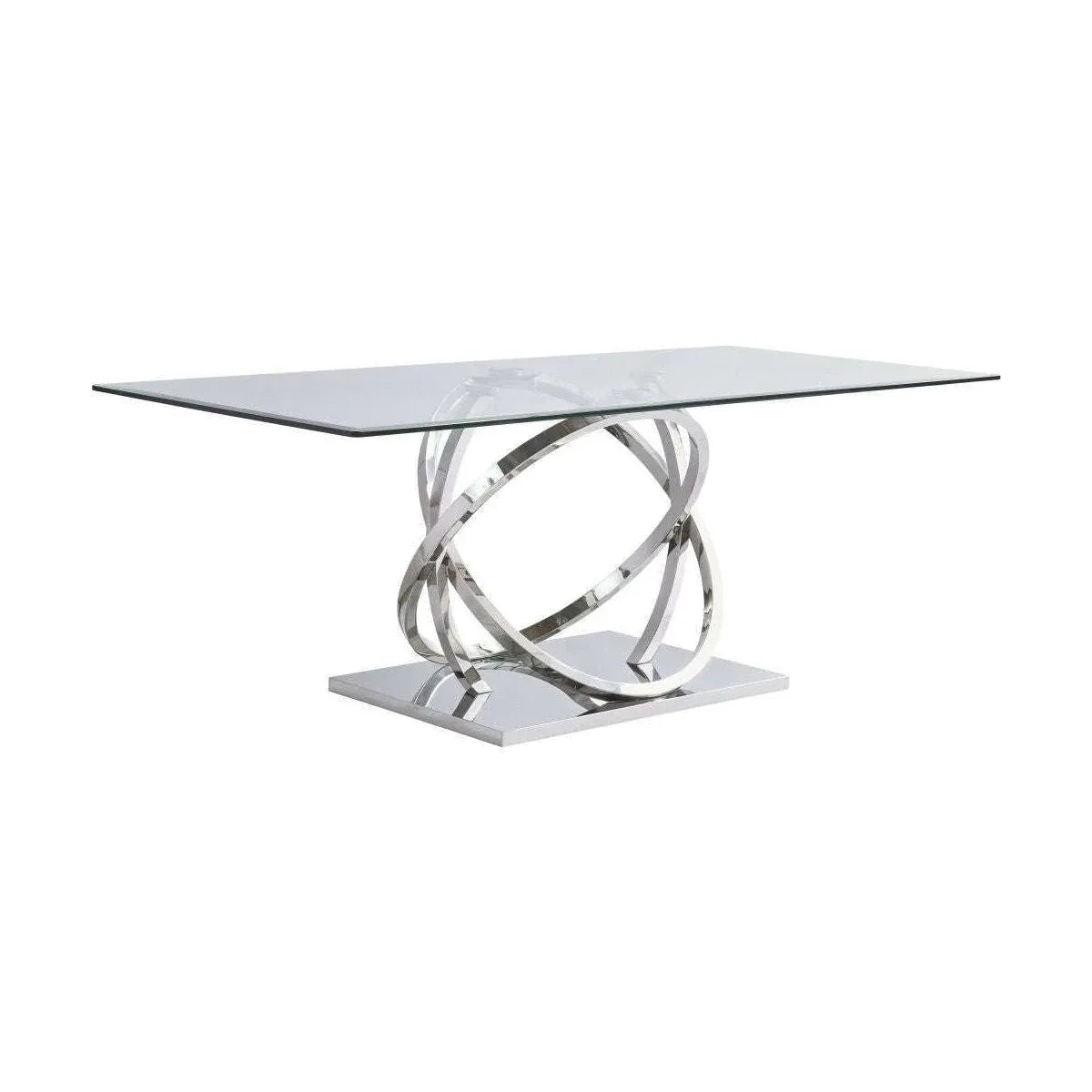 Casena 1.8M Clear Glass Top Dining Table