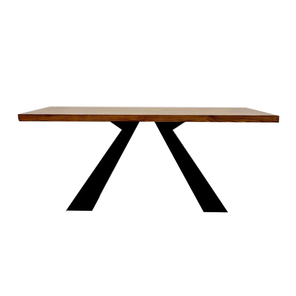 Edmunds Solid Wood Top & Black Pedestal Base Dining Table