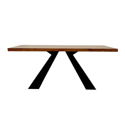 Edmunds Solid Wood Top & Black Pedestal Base Dining Table