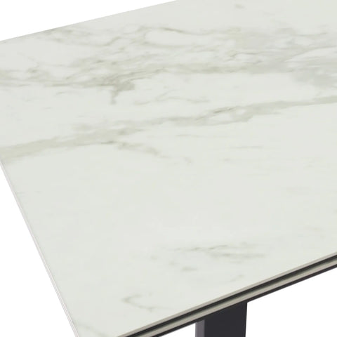 Maxwell White Large Ceramic Extending Dining Table - Table Top Details