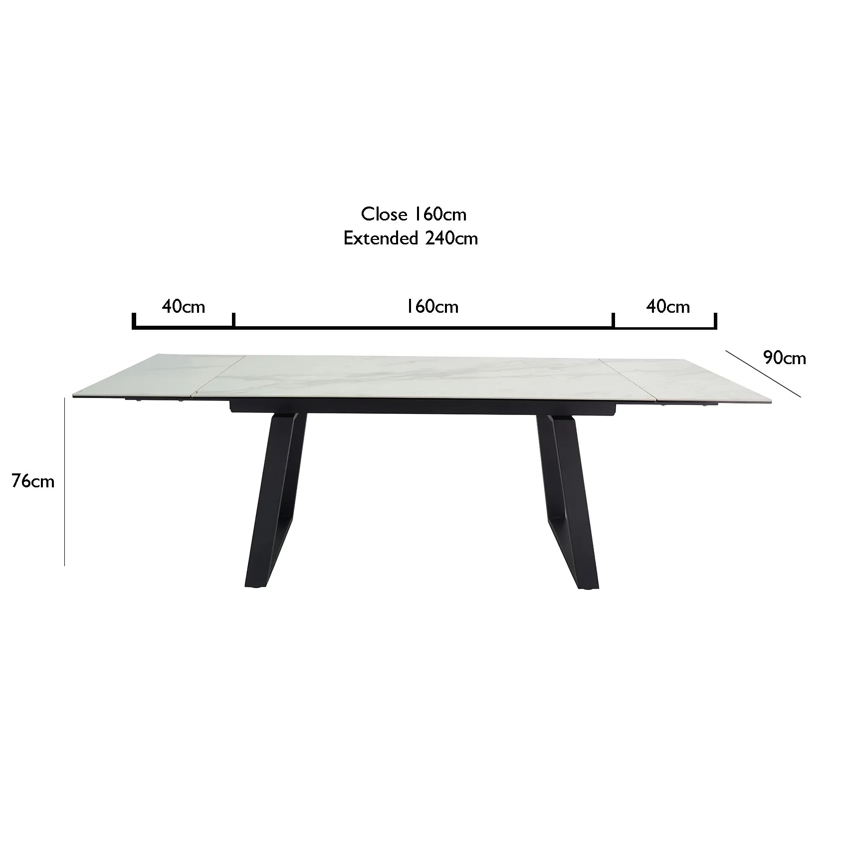 Maxwell White Large Ceramic Extending Dining Table