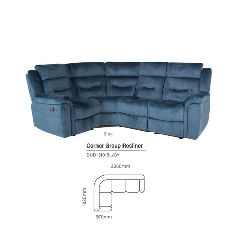 Dudley Fabric Sectional 4 Piece Corner Recliner Sofa