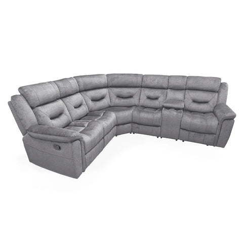 Dudley Fabric Sectional 6 Piece Corner Recliner Sofa