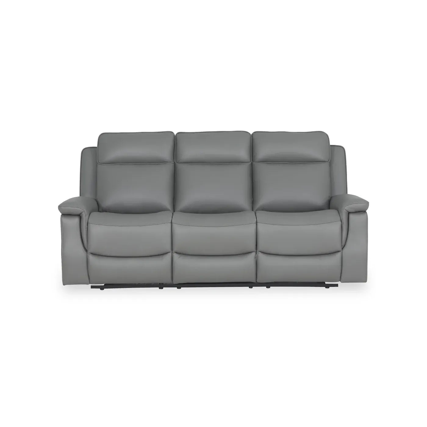 Dallas Grey Leather 3 Seater Power Recliner