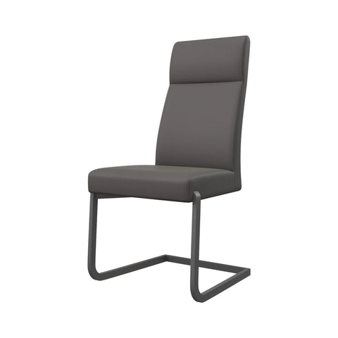 Merlin Faux Leather Grey Dining Chair with Grey Legs, also available in Taupe. Taupe, Grey, Black and White Chairs with Chrome Legs also available-Main-Image