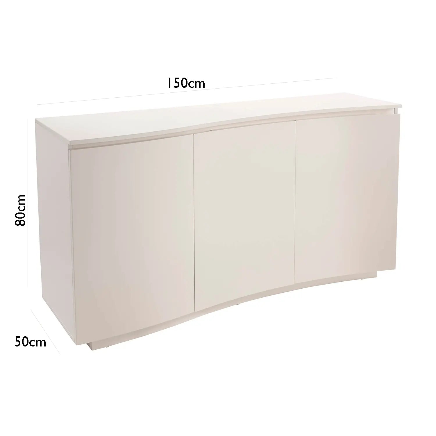 Delta 3 Door Greige Sideboard with LED Light