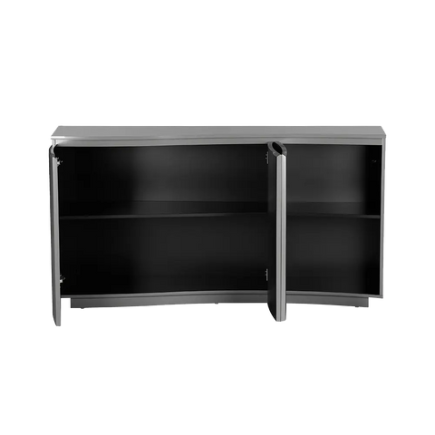 Delta 3 Door Greige Sideboard with LED Light - Open Doors