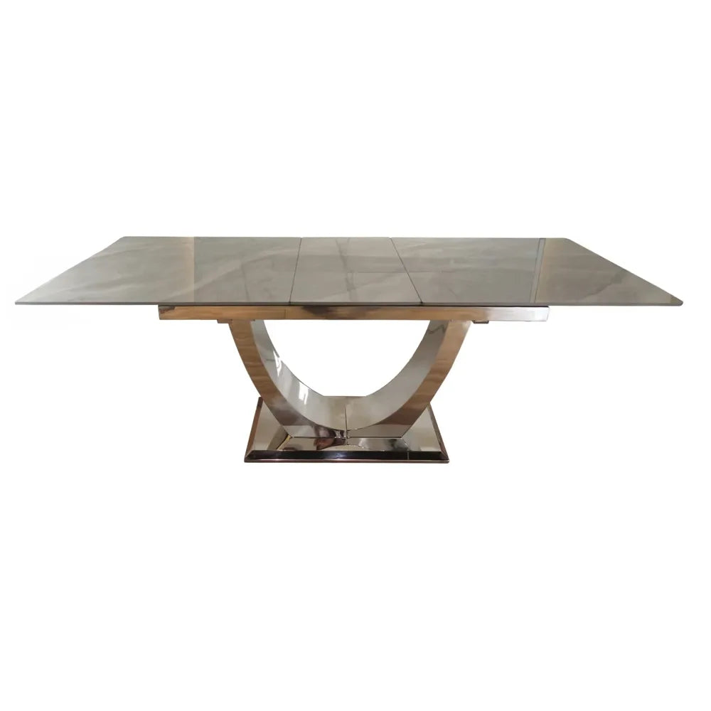 Denver Small High Gloss Grey Extending Ceramic Dining Table