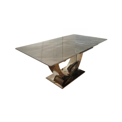 Denver Large High Gloss Grey Extending Ceramic Dining Table