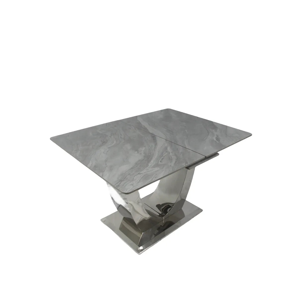 Denver Small High Gloss Grey Extending Ceramic Dining Table