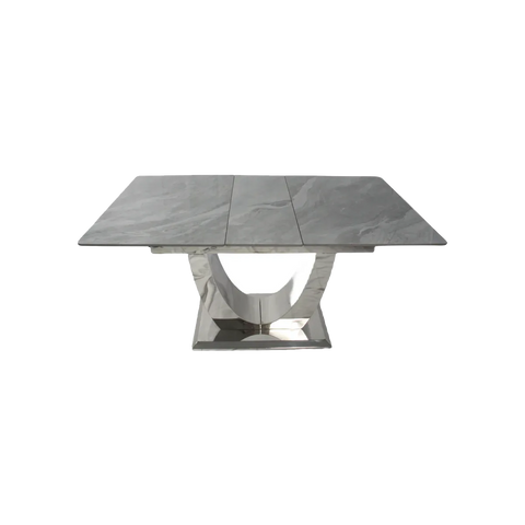 Denver Large High Gloss Grey Extending Ceramic Dining Table