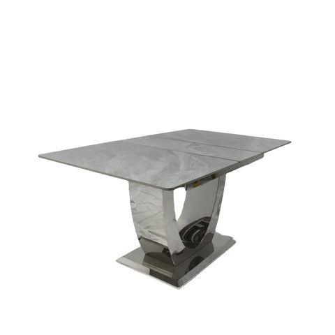 Denver Large High Gloss Grey Extending Ceramic Dining Table