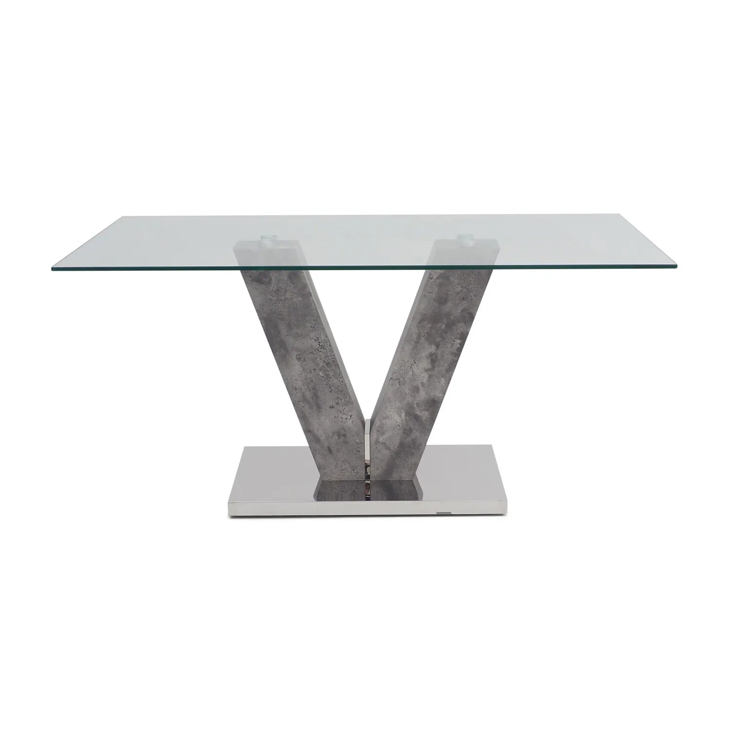 Dolce Rectangle 1.6M Clear Glass Dining Table