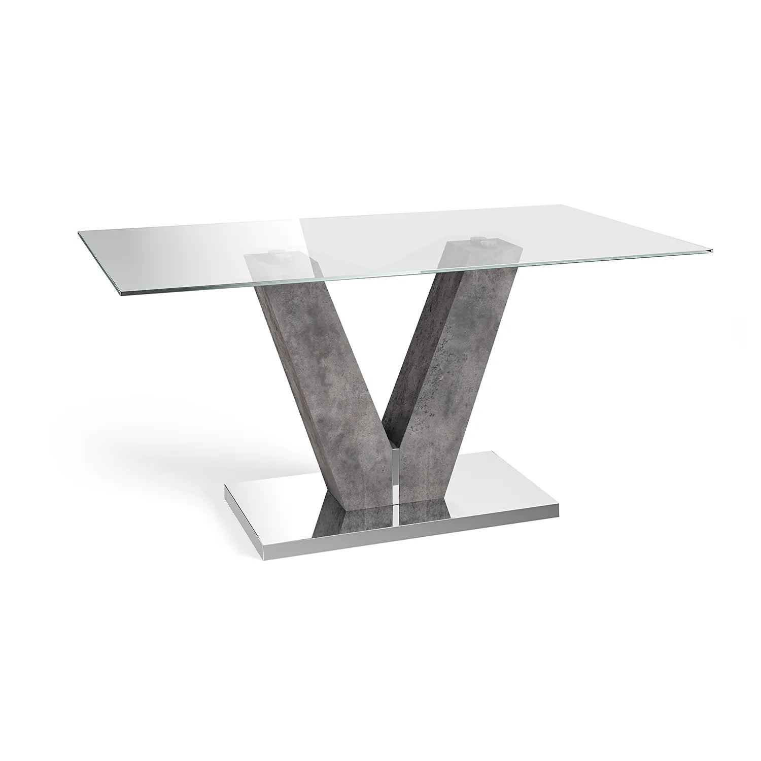 Dolce Rectangle 1.6M Clear Glass Dining Table