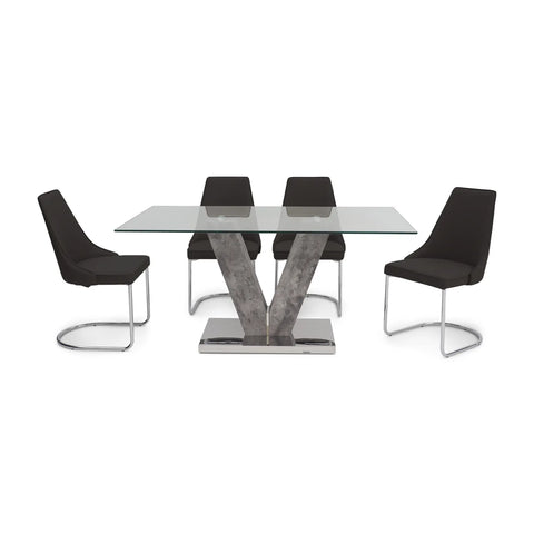 Dolce Rectangle 1.6M Clear Glass Dining Table