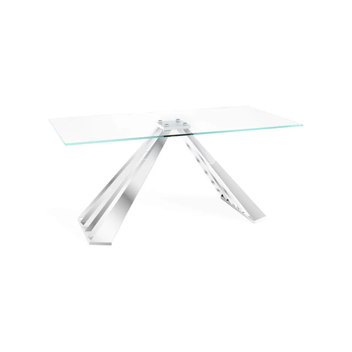 Dominique Clear Glass Top 1.8M Dining Table with 4 Chairs