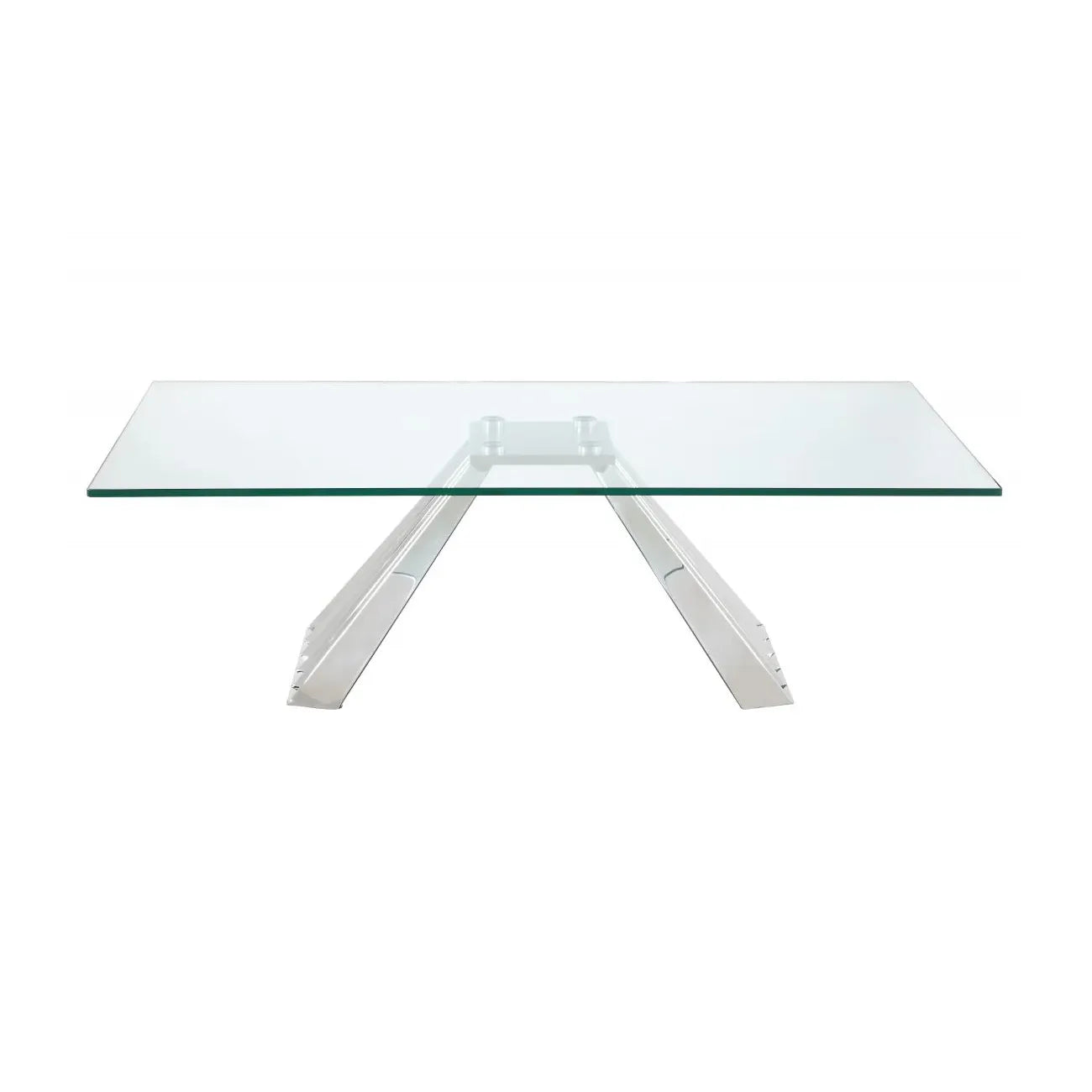 Dominique Clear Glass Top 1.8M Dining Table with 4 Chairs