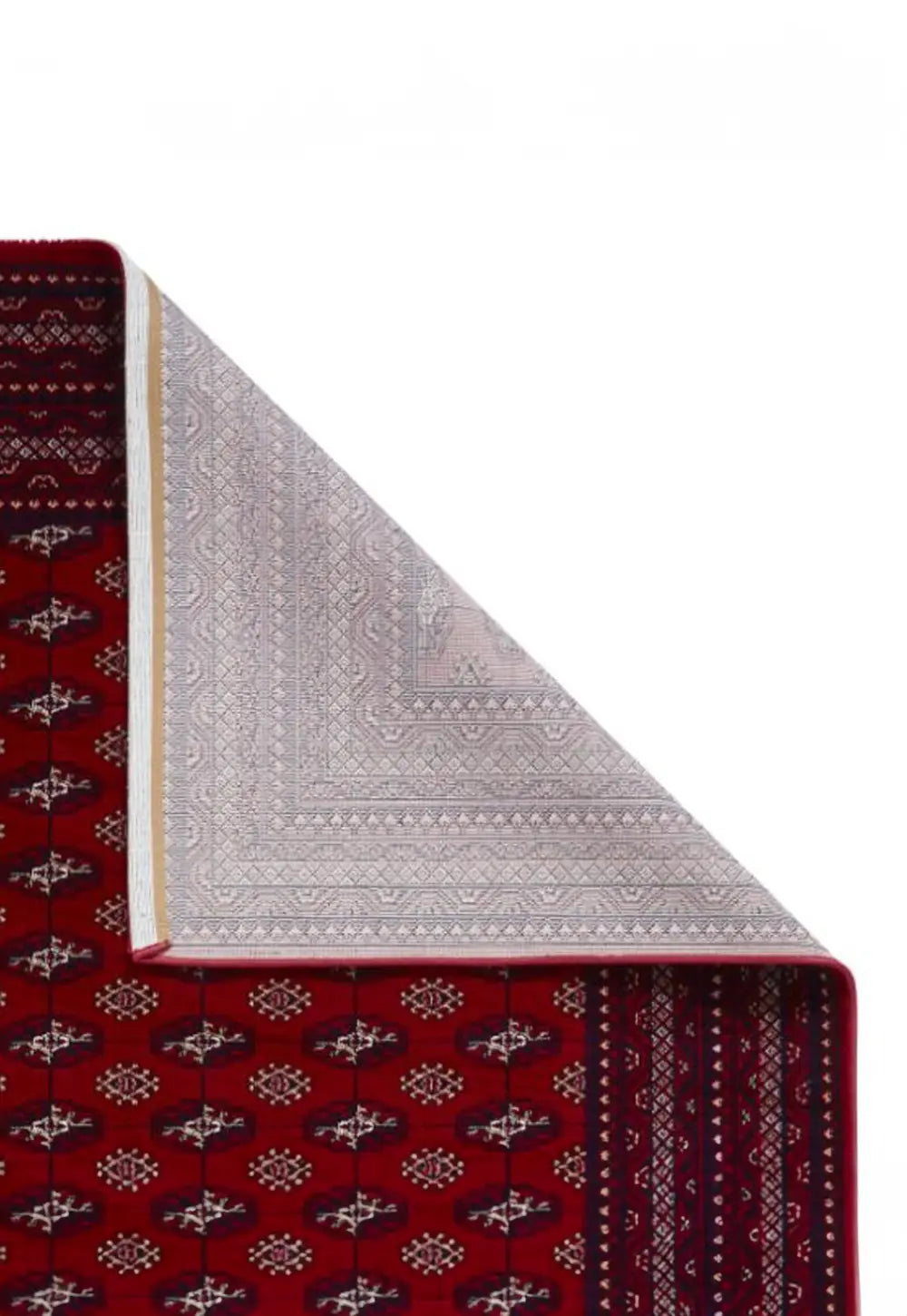 Dubai 62096 Traditional Patterned Border Rugs in Red