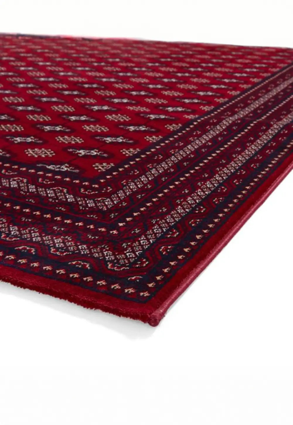 Dubai 62096 Traditional Patterned Border Rugs in Red