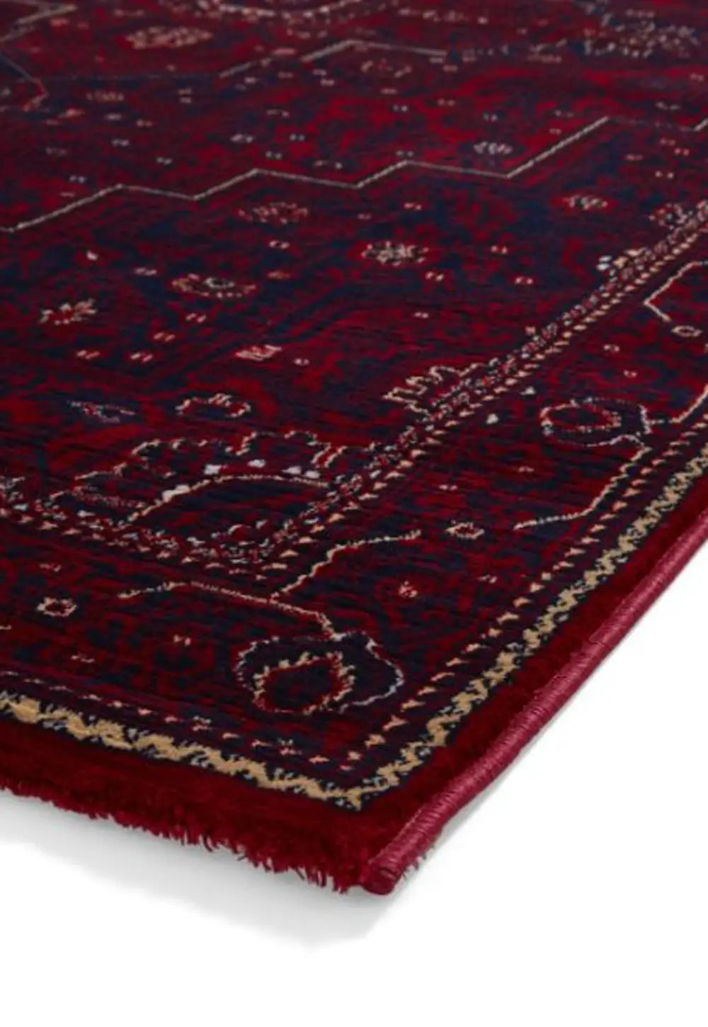 Dubai 62101 Traditional Patterned Border Rugs in Red