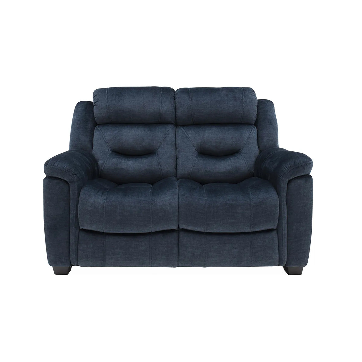 Dudley Blue Fabric 2 Seater Fixed Sofa