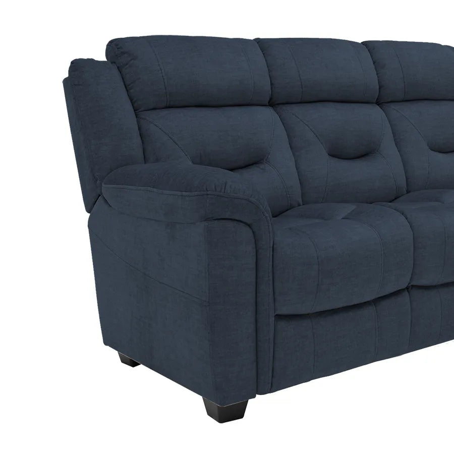 Dudley Blue Fabric 3 Seater Sofa