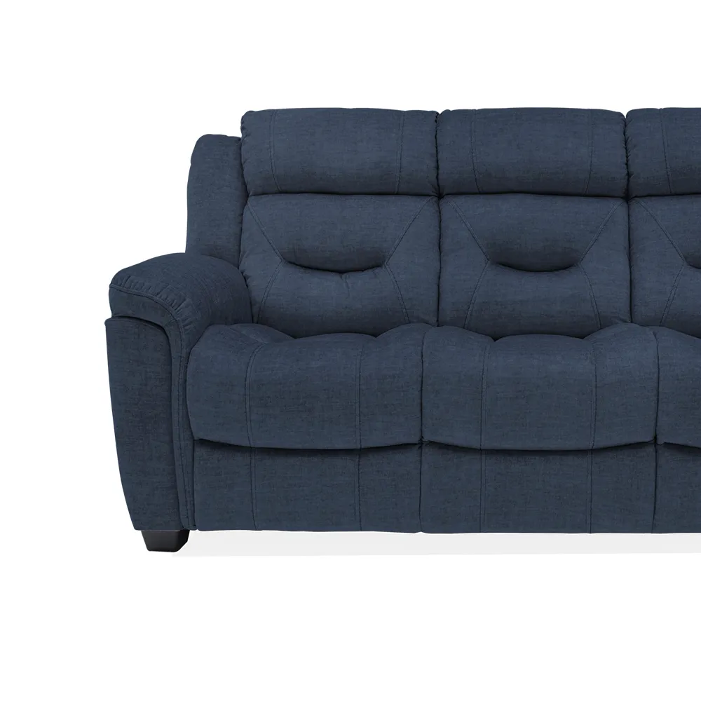 Dudley Blue Fabric 3 Seater Sofa