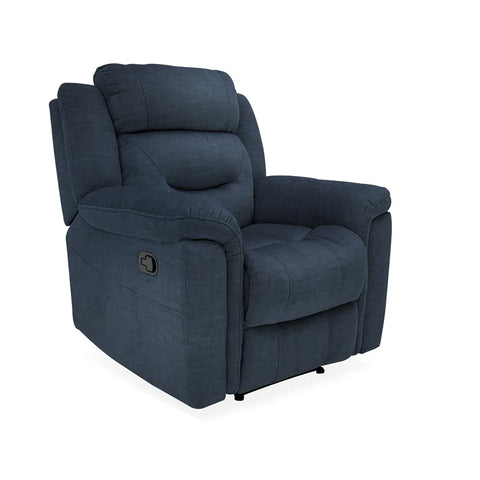 Dudley Blue Fabric Reclining Arm Chair