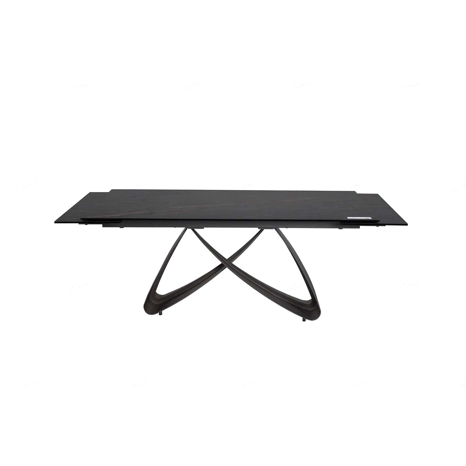 Dune Black & Sunset Gold Vein Ceramic Extending Dining Table