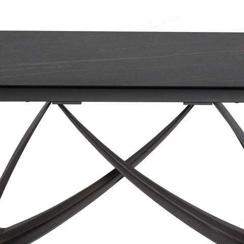 Dune Black & Sunset Gold Vein Ceramic Extending Dining Table - Base