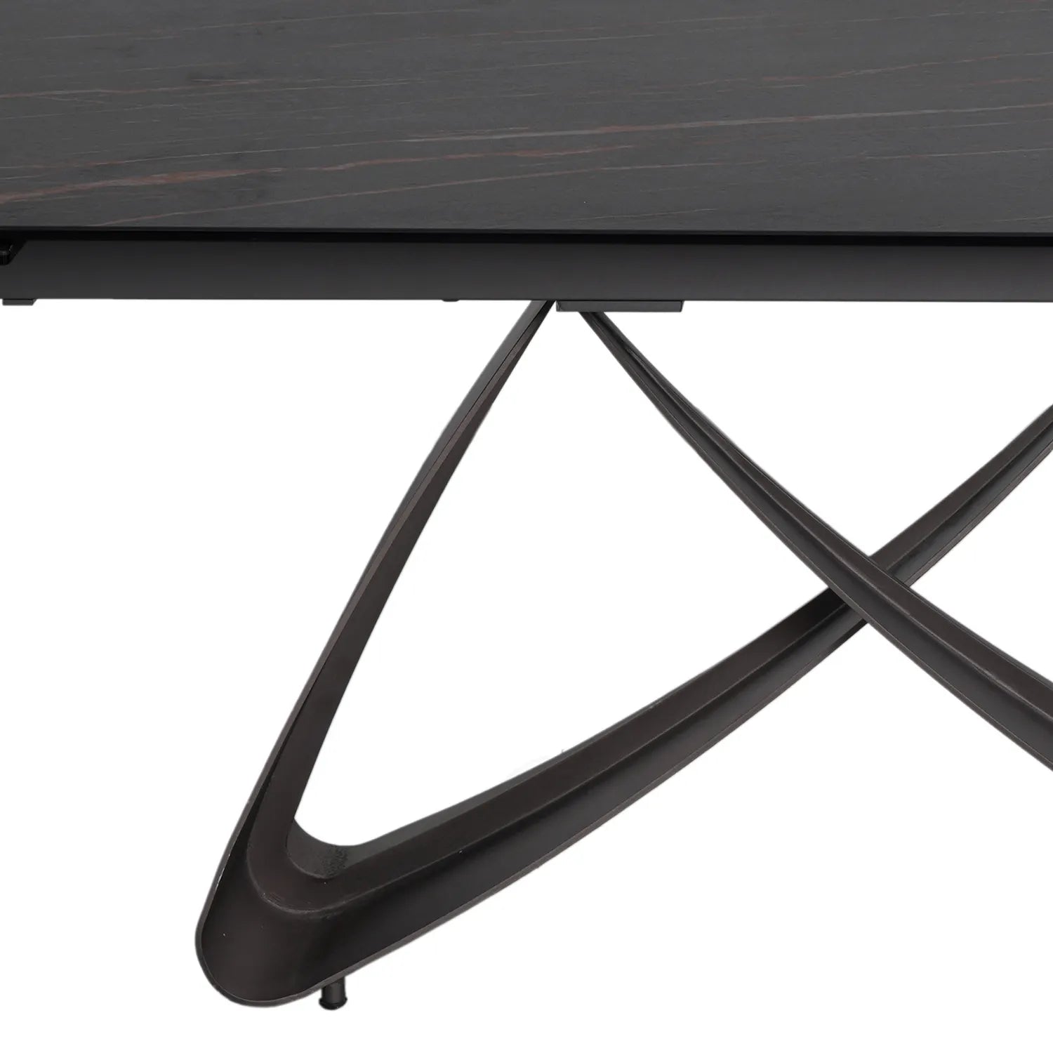 Dune Black & Sunset Gold Vein Ceramic Extending Dining Table