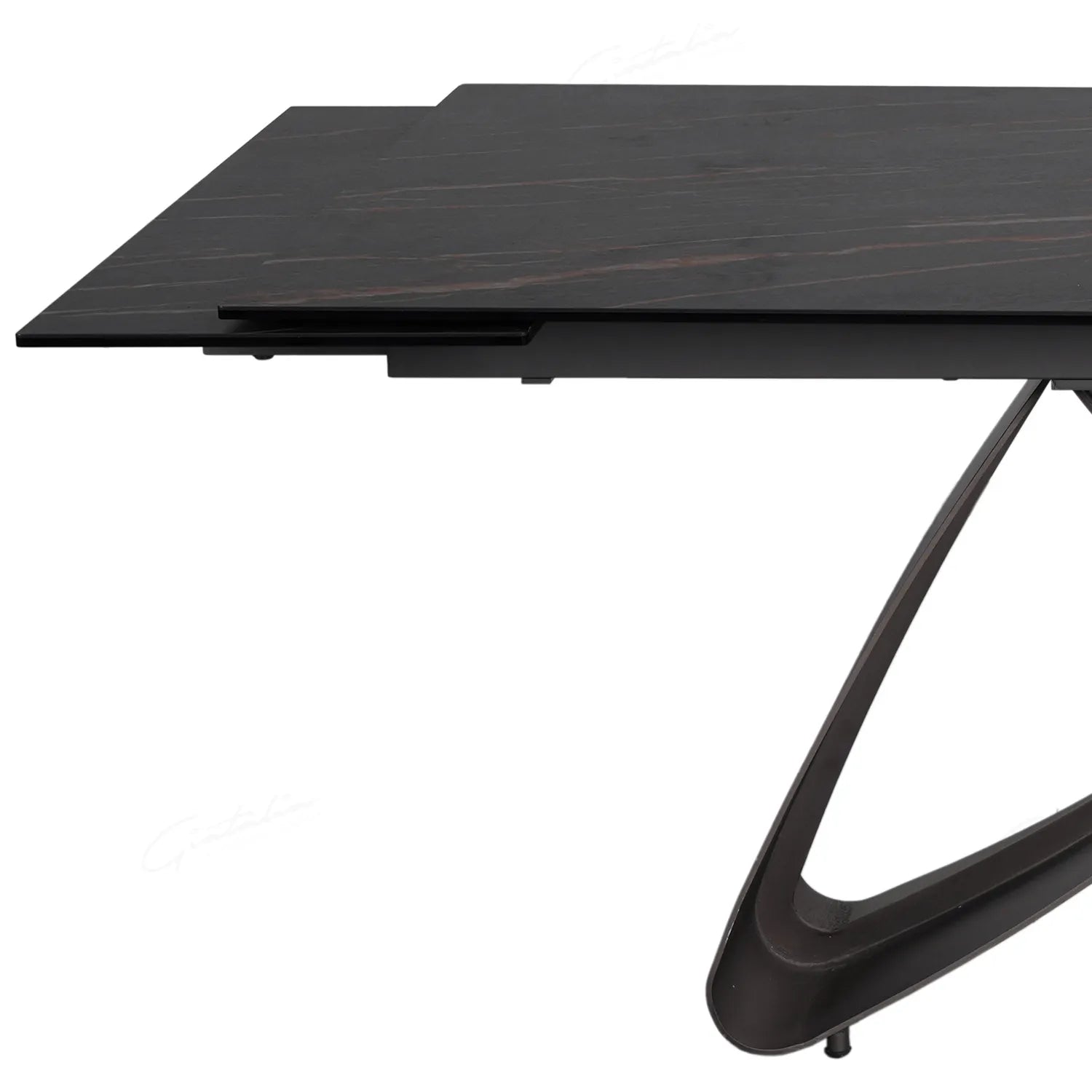 Dune Black & Sunset Gold Vein Ceramic Extending Dining Table