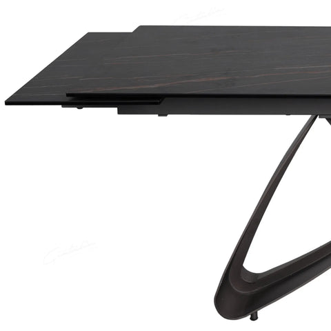 Dune Black & Sunset Gold Vein Ceramic Extending Dining Table - Extension